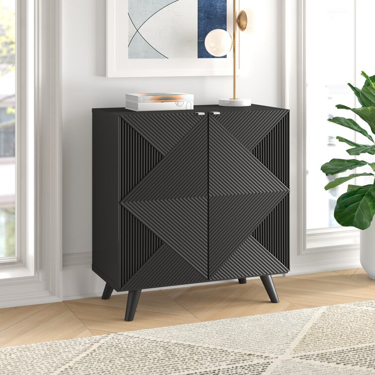 Modern black store accent cabinet